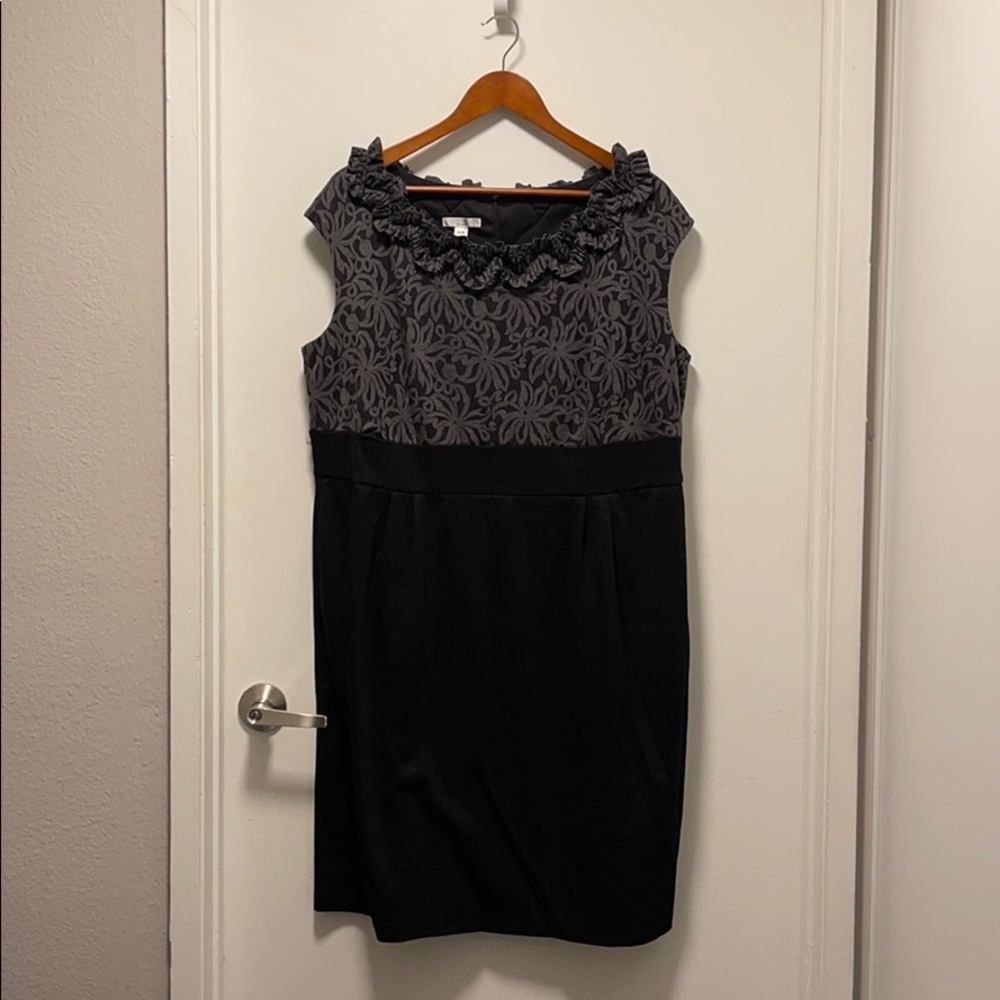 Grey + Black Floral Dress